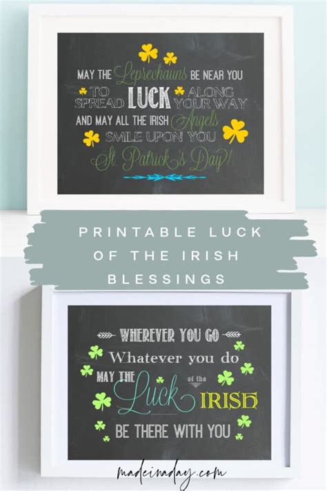 Irish Blessing Chalk Art Free Printables