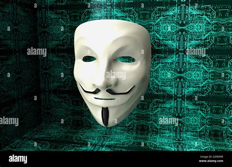 Electronic Mask Of A Computer Hacker 3d Illustration Stock Photo Alamy