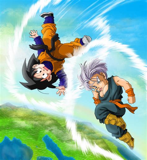 Goten And Trunks Flying By Risachantag On Deviantart