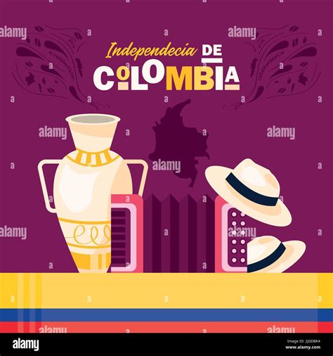 Modelo De Día De La Independencia De Colombia Imagen Vector De Stock