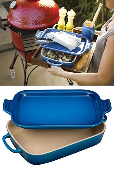 Rectangular heritage baking dish with platter lid | caribbean blue. Le Creuset Stoneware Rectangular Dish with Platter Lid, 14 ...