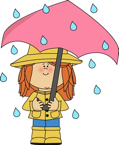 Girl Under Umbrella In The Rain Weather Clip Art Pinterest Rain