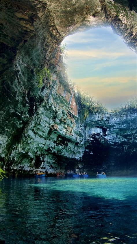 Lake Melissani Cave Wallpaper Backiee