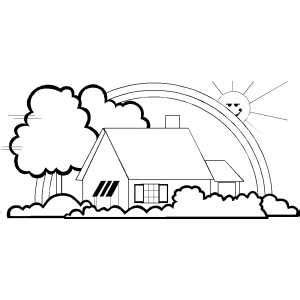 House And Rainbow Coloring Page | rainbows | Pinterest | Rainbows, House and Dolls