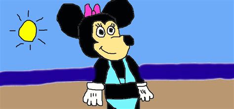 Minnie Mouse At The Beach Wearing Her Bikini By Mjegameandcomicfan89 On