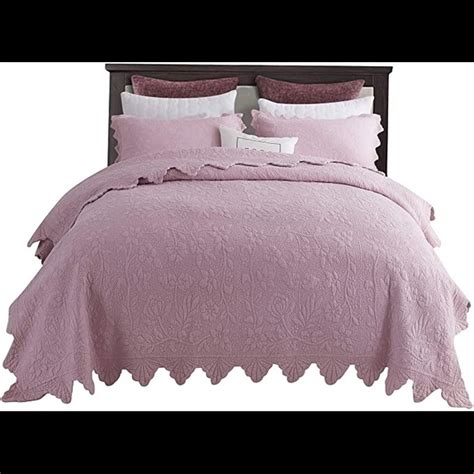 Brandream Bedding Brandream Quilt Set Queensize Bedspread Dusty Pink