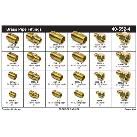 Brass Pipe Fittings Assortment 18 12 Kimball Midwest
