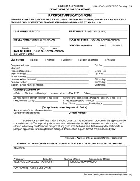 Philippines Passport Application Form Fill Out Sign Online And