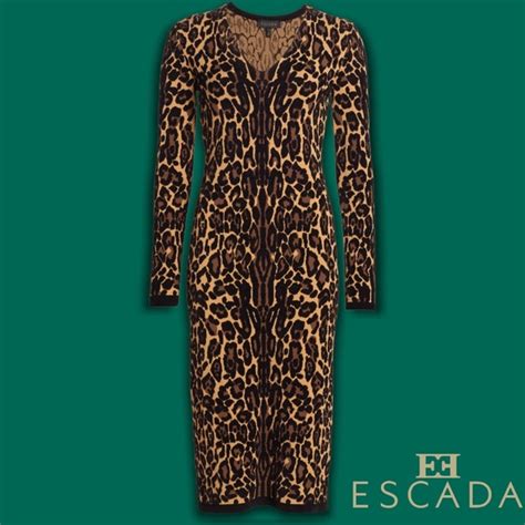 Escada Dresses Escada Nwt Delotta Cheetah Print Midi Dress In