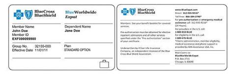 Bcbs Sample Id Cards