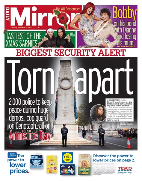 Daily Mirror Front Page 11th Of November 2023 Tomorrows Papers Today