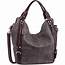 Women Shoulder Bags Handbags Hobo Tote PU Leather Large Capacity Dark 
