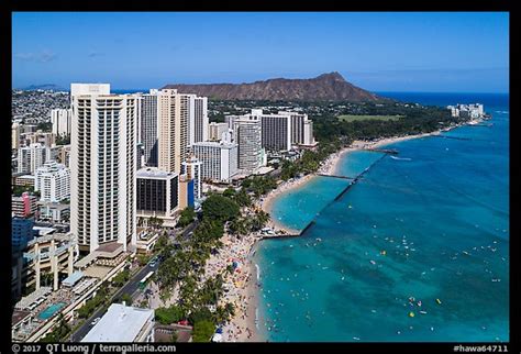 Picturephoto Aerial View Of Waikiki Beach Skyline And Diamond Head