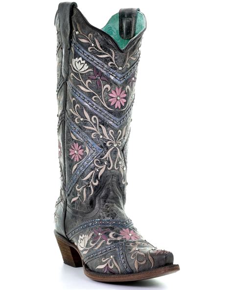 Corral Womens Floral Embroidery And Rhinestones Western Boots Snip Toe Boot Barn