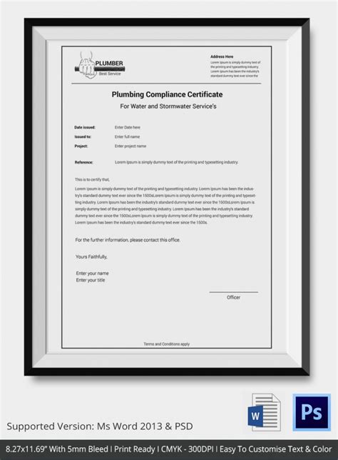 22+ Certificate of Compliance - PSD, Word, AI, InDesign Designs