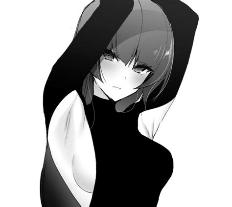 Safebooru 1girl Akira Natsumemo Armpits Arms Up Bangs Black Dress Blush Breasts Dress