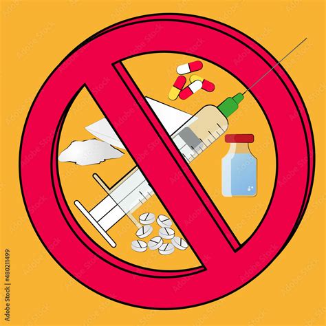 Say No To Drug Illustration Warning Stock Vector Adobe Stock