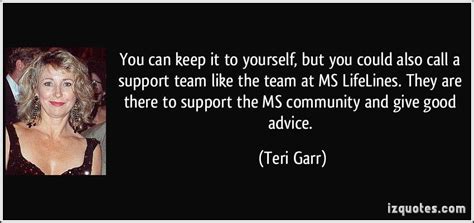 Teri Garr Keep It To Yourself Support Team Good Advice Fyi Fight