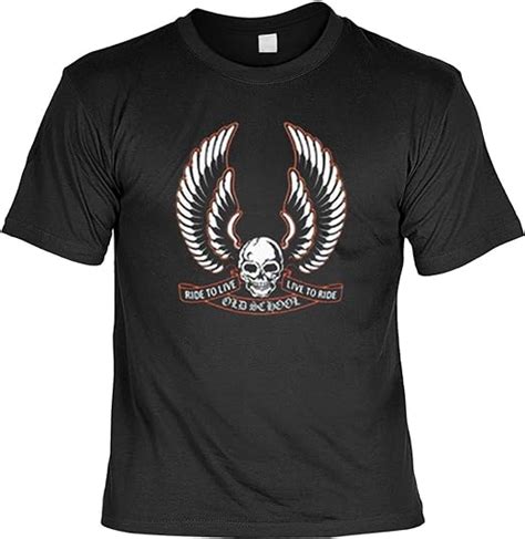 Biker Motorrad Totenkopf Motiv Tshirt Ride To Live Live To Ride Motiv Shirt Motorradfahrer