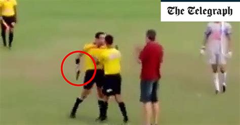 Shocking Moment Brazilian Referee Pulls Out Gun At Match