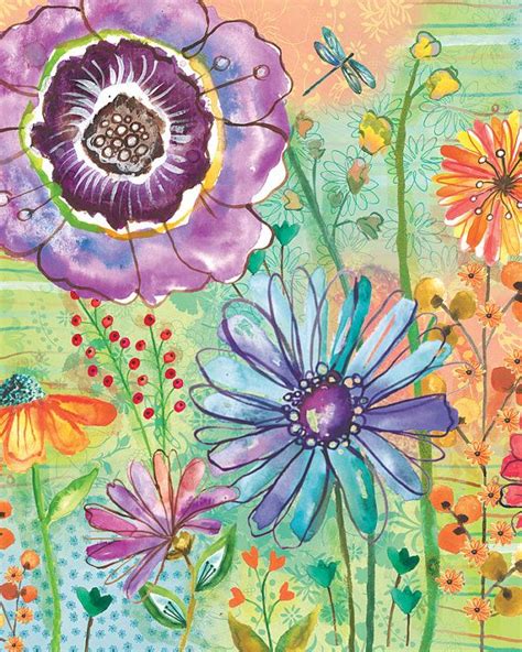 Watercolor Flower Print By Lori Siebert Colorful Whimsical Mixed