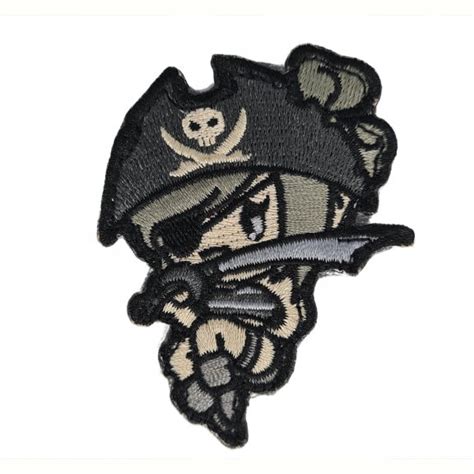 Mil Spec Monkey Tactical Patch With Velcro Pirate Girl