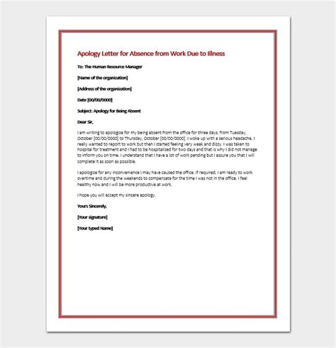 Sample Query Letter For Absence From Work Doc Onvacationswall Com