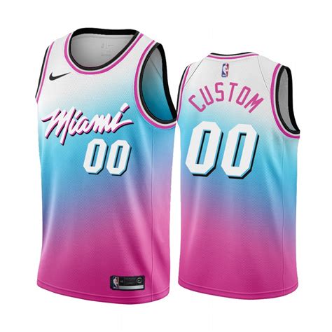 Mens Miami Heat Active Player Blue Pink City Edition New Uniform 2020