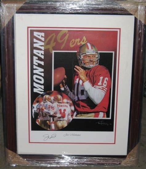 Joe Montana Framed Signed 49ers Lithograph