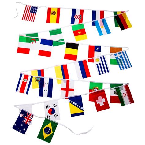 World Cup String Flags 2022 Football Match Top 32 Countries Hanging Flags 14x21cm Ba