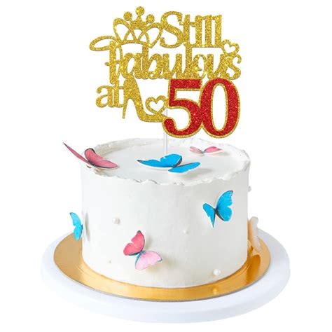 Buy Gold Glitter Still Fabulous At 50 Cake Topper 50th Birthday Cake