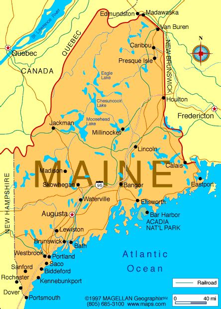 Maine Map And Maine Satellite Images