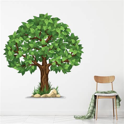 Green Oak Tree Wall Sticker