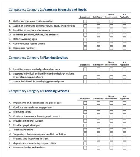 skills assessment templates word excel  formats