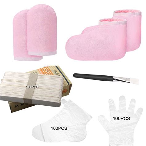 Paraffin Wax Melting Gloves Booties Cotton For Care Home Use Pink