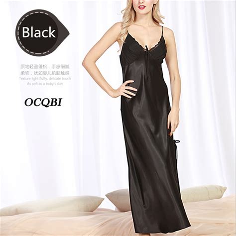 M 3xl 2018 Summer Women Sexy Silk Nightgown Plus Size Long Lingerie