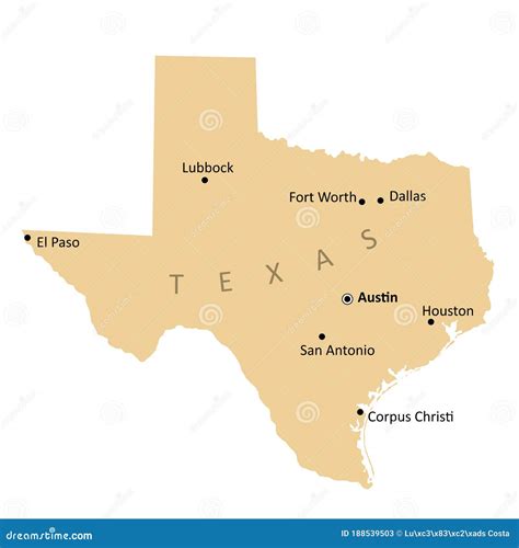 Texas Geïsoleerde Map Stock Illustratie Illustration Of Afbeelding