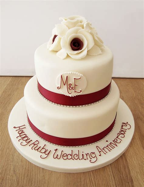 Get free shipping when you spend $49+.shop confidently with our 180 day return for refund 2 Tier Ruby Wedding Anniversary Cake - The Cakery ...