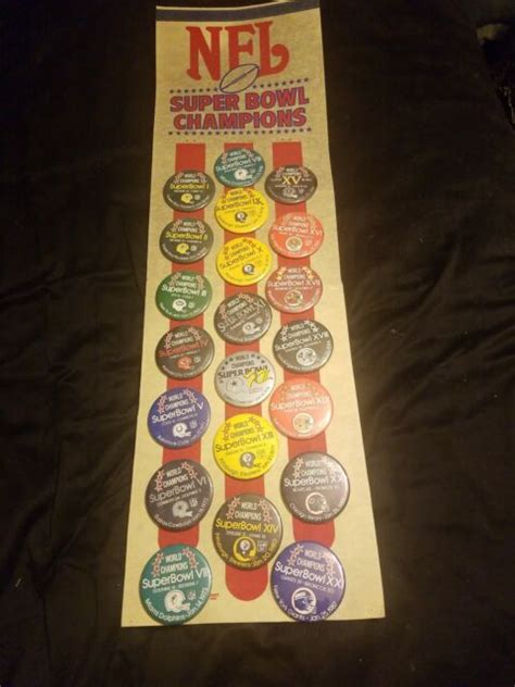 Vintage And Rare Nfl Super Bowl Champions Football 21pins With Nfl