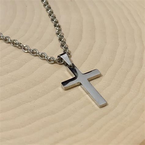 Cross Necklace For Boys And Girls In Silver Or Gold Stainless Steel