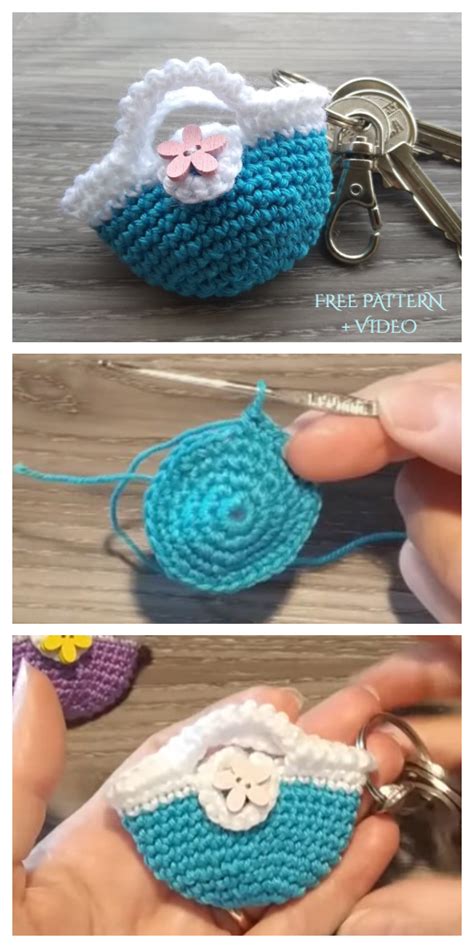 Mini Bag Keychain Free Crochet Patterns Diy Magazine