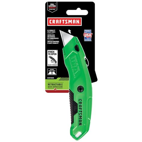 Craftsman Hi Vis Quick Change 3 Blade Retractable Utility Knife With On