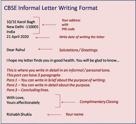 Informal Letter Examples 20 Format And Topics