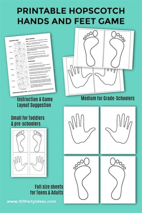 Hopscotch Game With Hands And Feet Printable Pdf Youth Group Games Pe