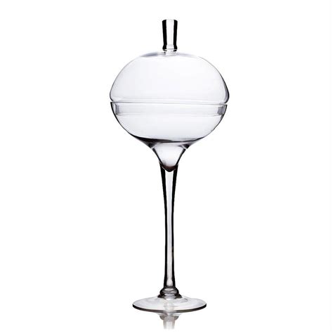 Tall Stemmed Ball Clear Glass Vase 24 Inch