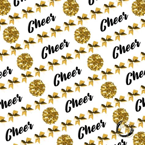 Athletic Gold Cheerleading Digital Paper Download With Pom Etsy