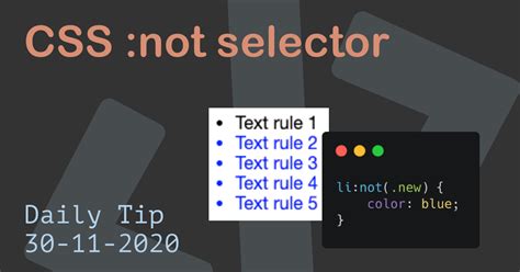 Css Not Selector Not Tutorial 2022 Daily Dev Tips