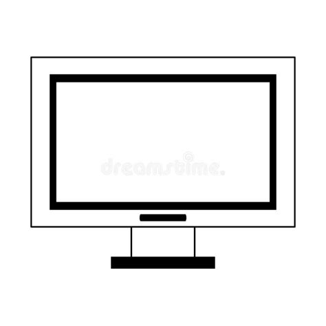 Computer Screen Icon Cartoon Isolated In Black And White Stock Vector