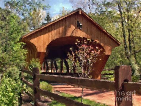 Covered Bridge At Olmsted Falls Spring Photograph By Mark Madere Fine
