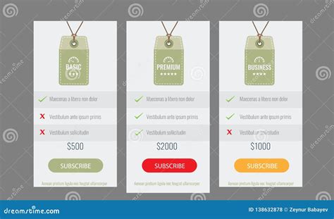 Trendy Price List And Offer Columns Flat Vector Stock Vector